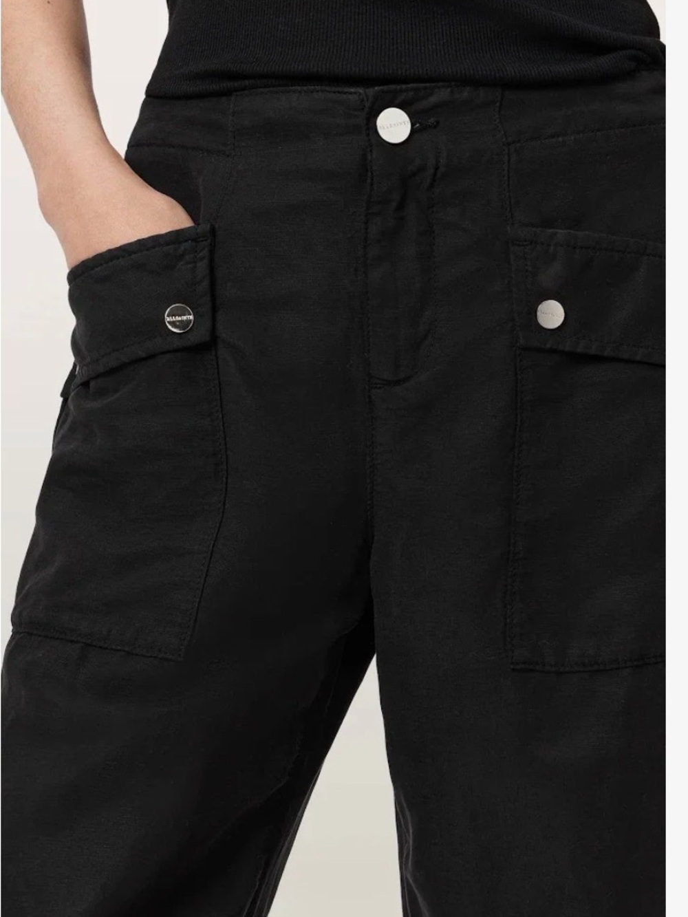 All Saints Val cargo Linen Blend Pants 8